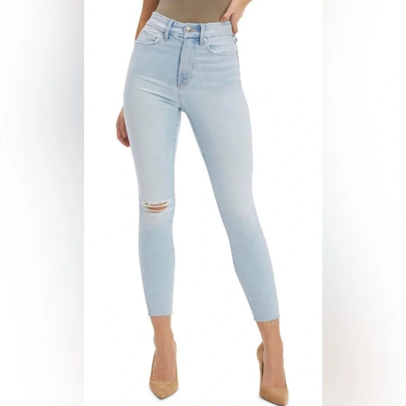 ! Good American Good Waist Raw Edge Crop Skinny sz 4/27 - Picture 1 of 6